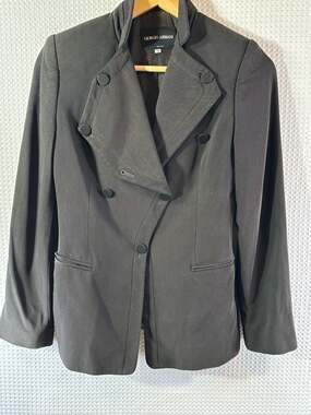 Giorgio Armani Vintage Ribbed Double Breasted Blazer Jacket Size 36